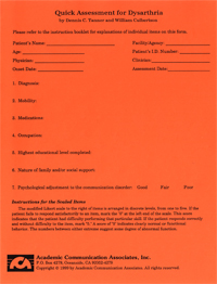 Quick Assessment for Dysarthria - COMPLETE KIT