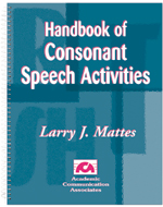 Handbook of Consonant Speech Activities - SPECIAL - SAVE $16.00