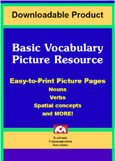 Basic Vocabulary Picture Resource (Downloadable Edition) - Save $15.00